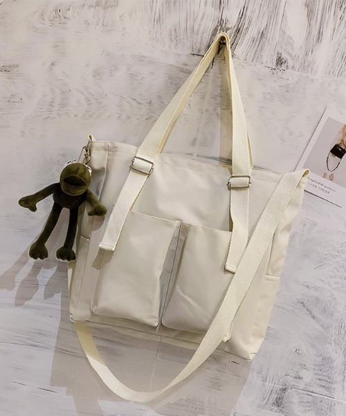 yuue' ( wear )(ユーイ)の「キャンパストートバッグ / ショルダーバッグ(トートバッグ・レディース・ホワイト/ブラック/カーキ・FREE)」の8枚目の写真