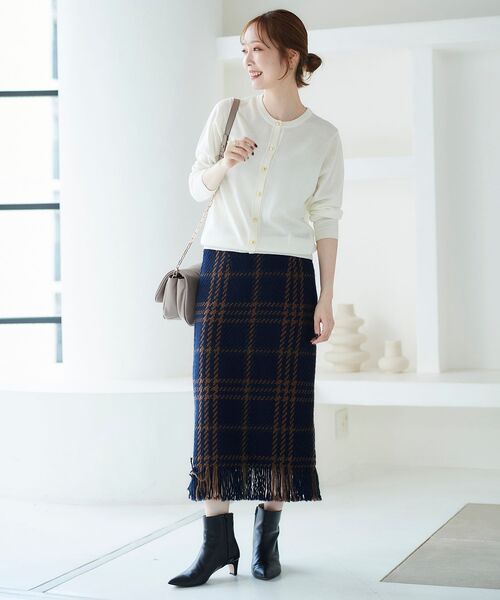 新品【john branigan】le.coeur blanc フリンジスカート le.coeur blanc John Branigan フリンジスカート（ベージュ