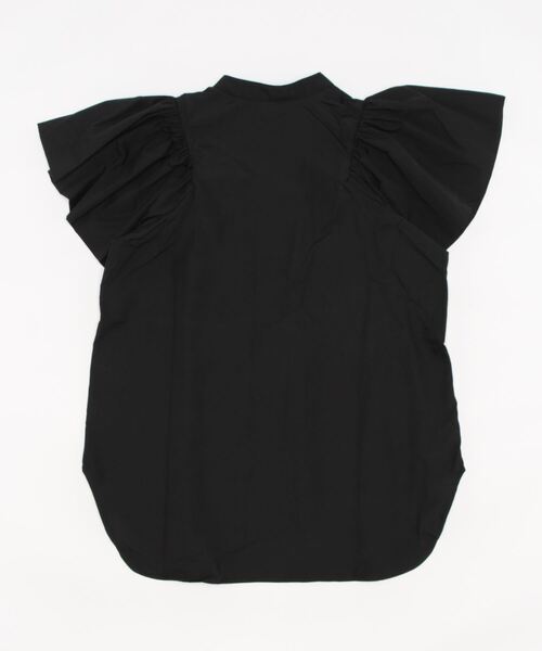 KOBE LETTUCE（コウベレタス）の「フリルスリーブバンドカラーシャツ[C6372]（シャツ/ブラウス・レディース・イエロー/ピンク/ブラック/ホワイト・FREE）」の5枚目の写真