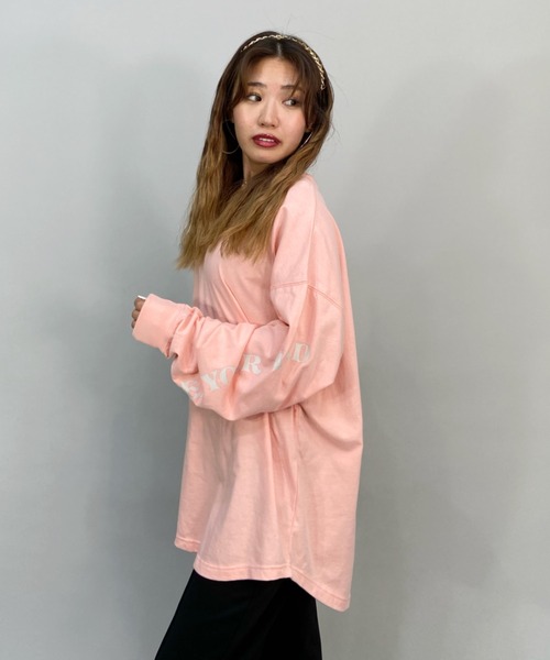 BILLABONG(ビラボン)の「BILLABONG/ビラボン ビッグシルエット/オーバーサイズ/無地ロンT/スリーブプリントロングスリーブTEE BC014-054(Tシャツ/カットソー・レディース・ピンク/ブラック/ホワイト・M/L)」の13枚目の写真