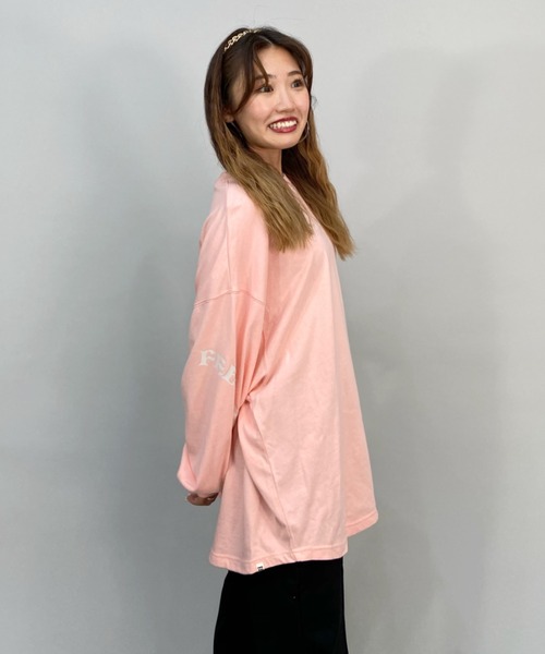 BILLABONG(ビラボン)の「BILLABONG/ビラボン ビッグシルエット/オーバーサイズ/無地ロンT/スリーブプリントロングスリーブTEE BC014-054(Tシャツ/カットソー・レディース・ピンク/ブラック/ホワイト・M/L)」の14枚目の写真