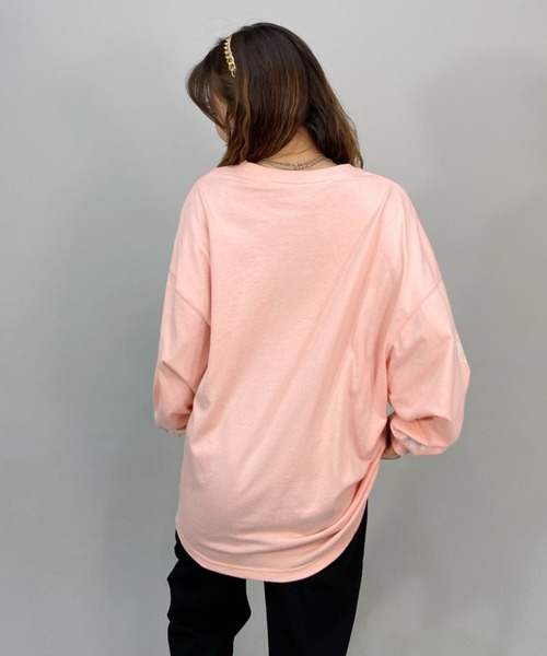 BILLABONG(ビラボン)の「BILLABONG/ビラボン ビッグシルエット/オーバーサイズ/無地ロンT/スリーブプリントロングスリーブTEE BC014-054(Tシャツ/カットソー・レディース・ピンク/ブラック/ホワイト・M/L)」の15枚目の写真