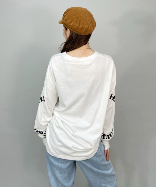 BILLABONG(ビラボン)の「BILLABONG/ビラボン ビッグシルエット/オーバーサイズ/無地ロンT/スリーブプリントロングスリーブTEE BC014-054(Tシャツ/カットソー・レディース・ピンク/ブラック/ホワイト・M/L)」の5枚目の写真