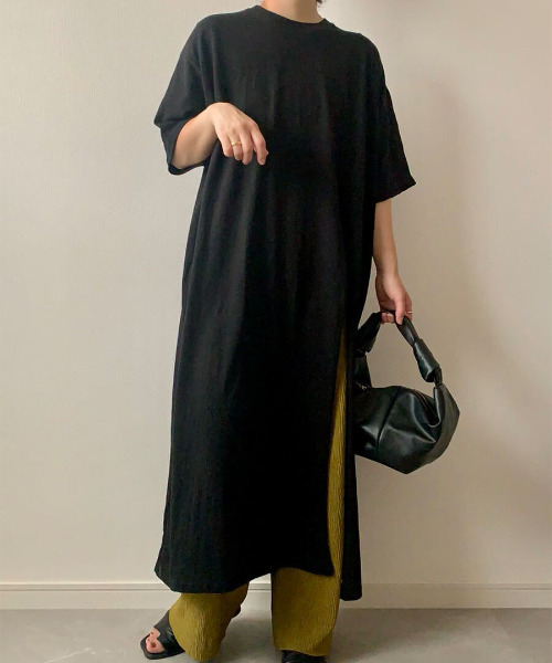 ISOOK（アイスー）の「Slit T-shirt one-piece / スリットTシャツワンピース（mi select）（ワンピース・レディース・ホワイト/ブラック・FREE）」の8枚目の写真