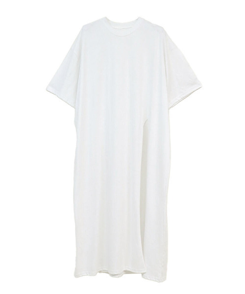 ISOOK（アイスー）の「Slit T-shirt one-piece / スリットTシャツワンピース（mi select）（ワンピース・レディース・ホワイト/ブラック・FREE）」の9枚目の写真