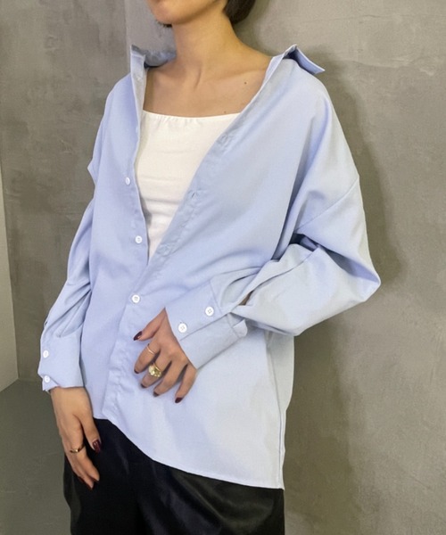 SEN TOKYO(セントーキョー)の「オーバーサイズ レギュラーカラーシャツ(シャツ/ブラウス・レディース・ホワイト/ブラック/ピンク/ブルー/アイボリー/マスタード・M/L/XL)」の13枚目の写真