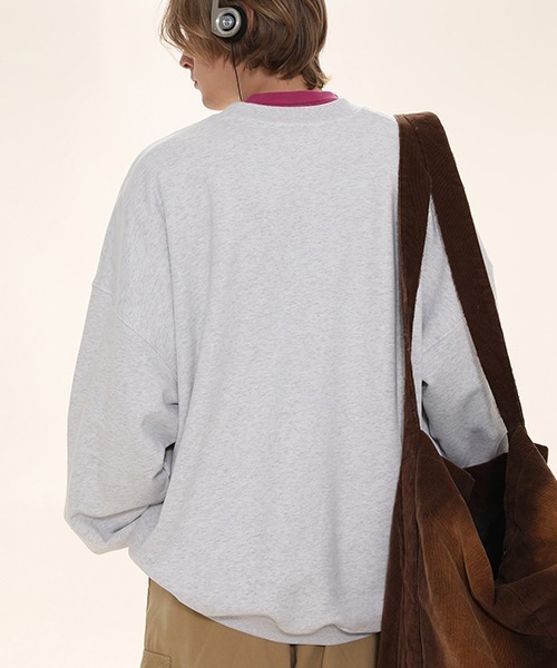 MASONPRINCE(メイソンプリンス)の「ヴィンテージ加工コラボロゴ カンガルーポケットスウェット WY6106【MASONPRINCE × THE GOD PARTICLE】(スウェット・メンズ・ダークグレー/ライトグレー/パープル系その他・M/L/S)」の4枚目の写真