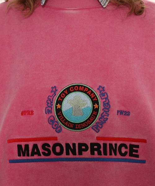 MASONPRINCE(メイソンプリンス)の「ヴィンテージ加工コラボロゴ カンガルーポケットスウェット WY6106【MASONPRINCE × THE GOD PARTICLE】(スウェット・メンズ・ダークグレー/ライトグレー/パープル系その他・M/L/S)」の8枚目の写真