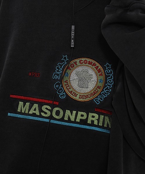 MASONPRINCE(メイソンプリンス)の「ヴィンテージ加工コラボロゴ カンガルーポケットスウェット WY6106【MASONPRINCE × THE GOD PARTICLE】(スウェット・メンズ・ダークグレー/ライトグレー/パープル系その他・M/L/S)」の12枚目の写真