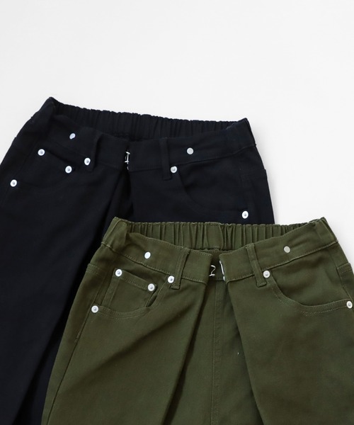 antiqua(アンティカ)の「フロントタックツイルパンツ(デニムパンツ・レディース・カーキ/ブラック・L/M)」の20枚目の写真