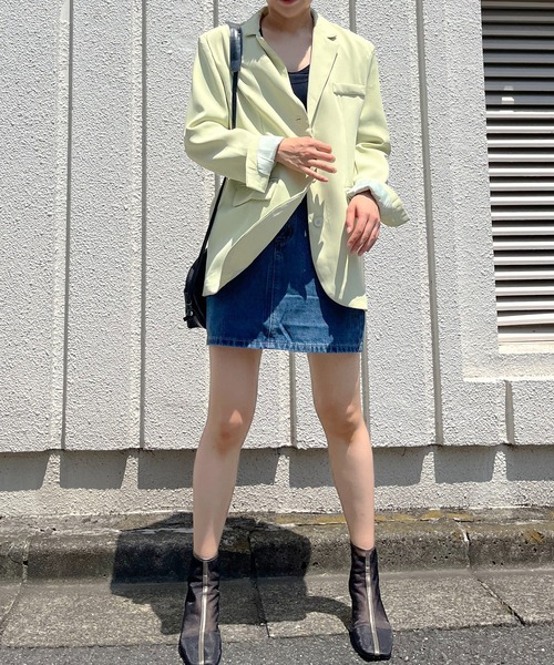 Jewelobe(ジュエローブ)の「オーバーサイズカラージャケット(テーラードジャケット・レディース・ブラック/ピンク/グリーン/アイボリー・FREE)」の6枚目の写真