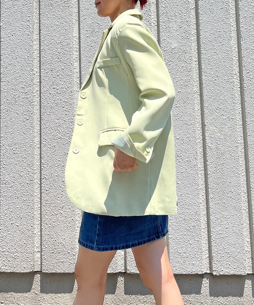 Jewelobe(ジュエローブ)の「オーバーサイズカラージャケット(テーラードジャケット・レディース・ブラック/ピンク/グリーン/アイボリー・FREE)」の11枚目の写真