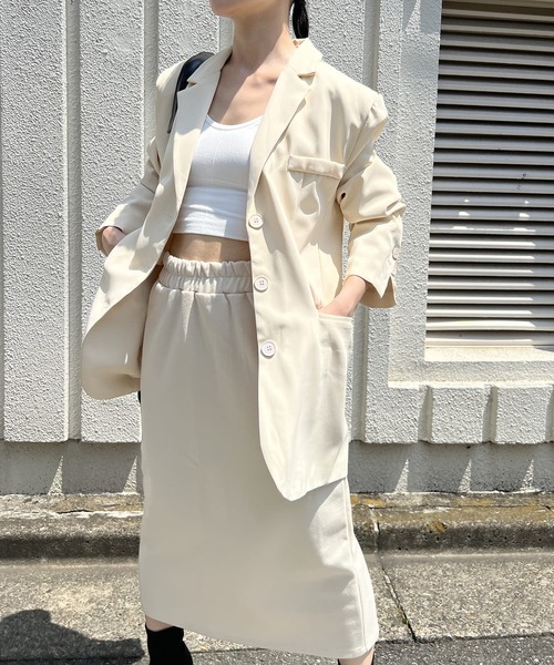 Jewelobe(ジュエローブ)の「オーバーサイズカラージャケット(テーラードジャケット・レディース・ブラック/ピンク/グリーン/アイボリー・FREE)」の20枚目の写真