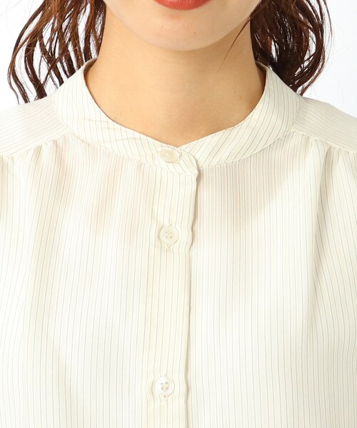 DRESKIP(ドレスキップ)の「◆シアーストライプロングシャツ(シャツ/ブラウス・レディース・ブラック/オフホワイト/グリーン系その他4/ベージュ系その他5・02/03/04)」の11枚目の写真