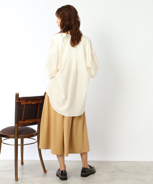 DRESKIP(ドレスキップ)の「◆シアーストライプロングシャツ(シャツ/ブラウス・レディース・ブラック/オフホワイト/グリーン系その他4/ベージュ系その他5・02/03/04)」の20枚目の写真