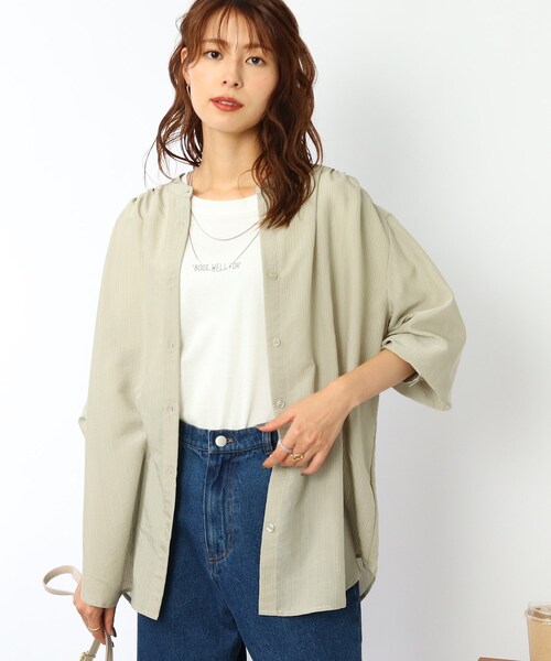 DRESKIP(ドレスキップ)の「◆シアーストライプロングシャツ(シャツ/ブラウス・レディース・ブラック/オフホワイト/グリーン系その他4/ベージュ系その他5・02/03/04)」の22枚目の写真
