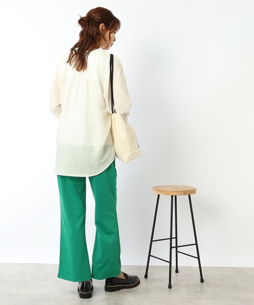 DRESKIP(ドレスキップ)の「◆シアーストライプロングシャツ(シャツ/ブラウス・レディース・ブラック/オフホワイト/グリーン系その他4/ベージュ系その他5・02/03/04)」の6枚目の写真