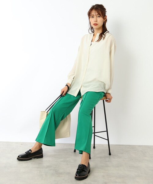 DRESKIP(ドレスキップ)の「◆シアーストライプロングシャツ(シャツ/ブラウス・レディース・ブラック/オフホワイト/グリーン系その他4/ベージュ系その他5・02/03/04)」の7枚目の写真
