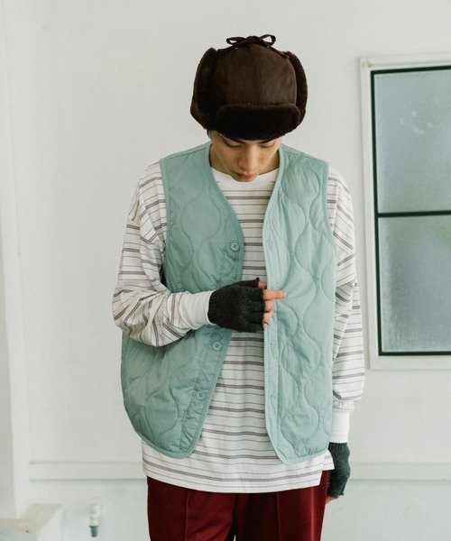 WHIMSIC（ウィムジック）の「【WHIMSIC】マルチボーダーロングスリーブTEE（Tシャツ/カットソー・レディース・ホワイト/ベージュ/ネイビー/グリーン・FREE）」の5枚目の写真