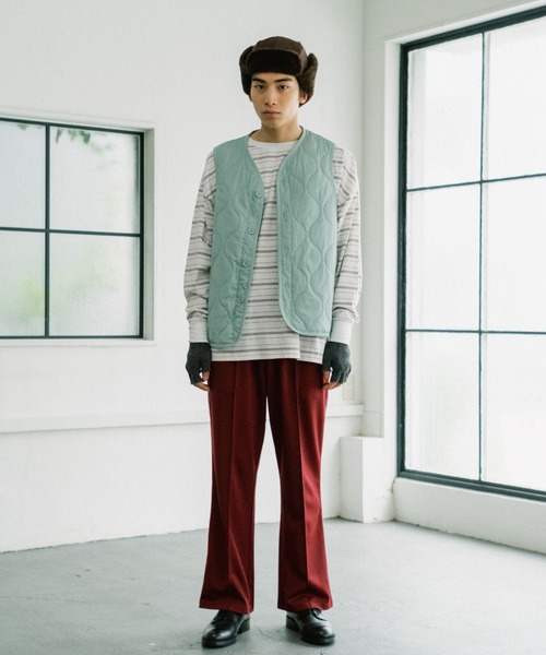 WHIMSIC（ウィムジック）の「【WHIMSIC】マルチボーダーロングスリーブTEE（Tシャツ/カットソー・レディース・ホワイト/ベージュ/ネイビー/グリーン・FREE）」の6枚目の写真