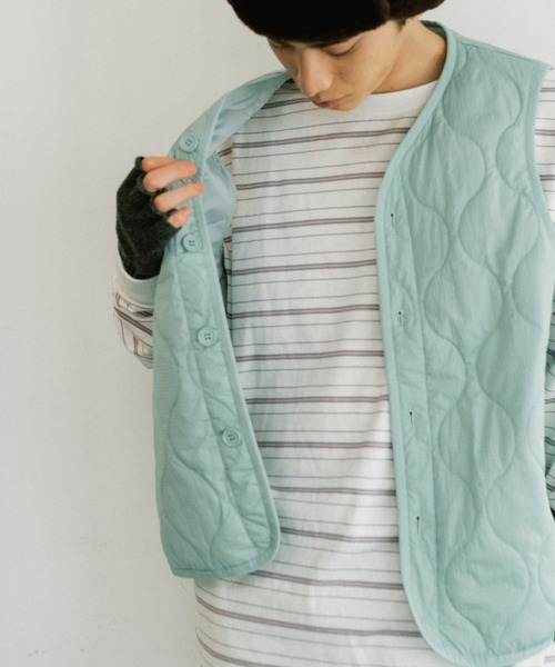 WHIMSIC（ウィムジック）の「【WHIMSIC】マルチボーダーロングスリーブTEE（Tシャツ/カットソー・レディース・ホワイト/ベージュ/ネイビー/グリーン・FREE）」の8枚目の写真