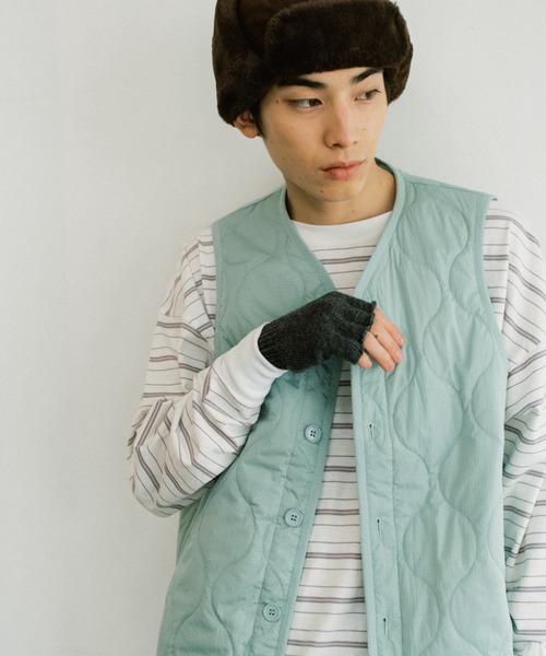 WHIMSIC（ウィムジック）の「【WHIMSIC】マルチボーダーロングスリーブTEE（Tシャツ/カットソー・レディース・ホワイト/ベージュ/ネイビー/グリーン・FREE）」の9枚目の写真