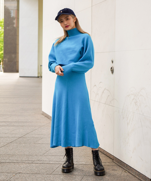 JOINT WORKS（ジョイントワークス）の「レイヤードニットワンピース（ワンピース・レディース・グリーン/ブルー系その他/ライトグレー/ブラック・FREE）」の8枚目の写真