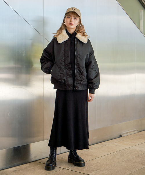 JOINT WORKS（ジョイントワークス）の「レイヤードニットワンピース（ワンピース・レディース・グリーン/ブルー系その他/ライトグレー/ブラック・FREE）」の9枚目の写真