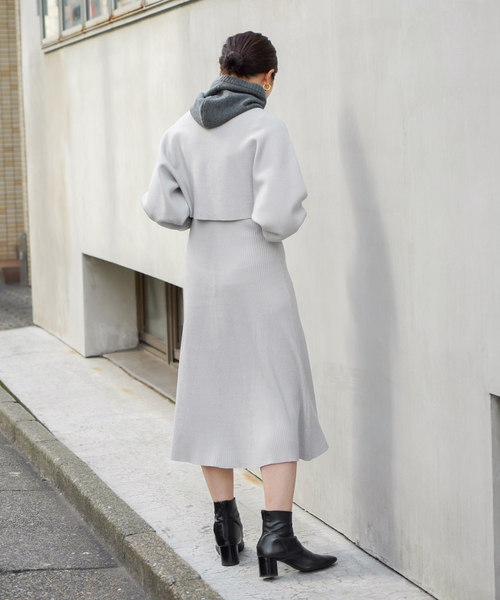 JOINT WORKS（ジョイントワークス）の「レイヤードニットワンピース（ワンピース・レディース・グリーン/ブルー系その他/ライトグレー/ブラック・FREE）」の14枚目の写真