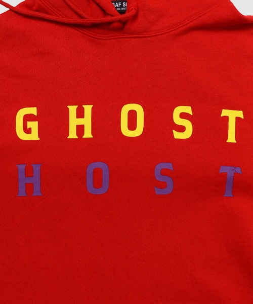 RAF SIMONS(ラフシモンズ)の「Regular fit hoodie with Ghost print on front(パーカー・メンズ・レッド・S/M)」の6枚目の写真