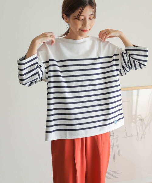 ORCIVAL(オーシバル)の「ORCIVAL WIDE BOAT NECK PULLOVER(Tシャツ/カットソー・レディース・ブルー/ネイビー・1)」の3枚目の写真