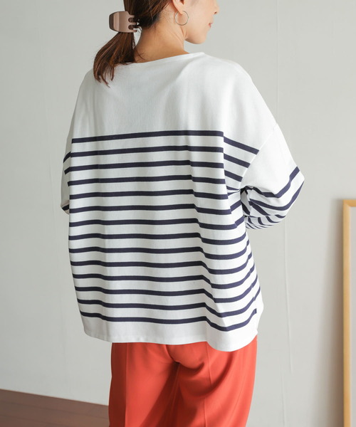 ORCIVAL(オーシバル)の「ORCIVAL WIDE BOAT NECK PULLOVER(Tシャツ/カットソー・レディース・ブルー/ネイビー・1)」の5枚目の写真