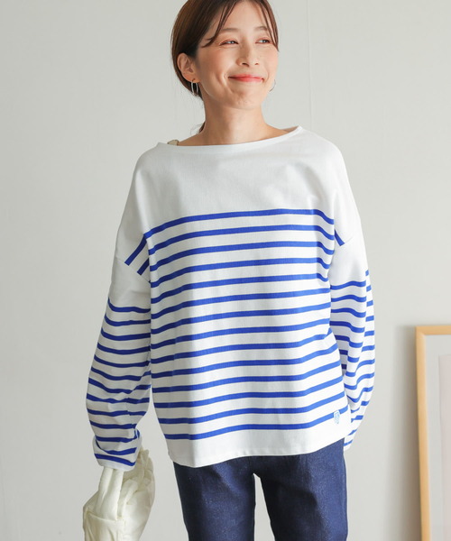 ORCIVAL(オーシバル)の「ORCIVAL WIDE BOAT NECK PULLOVER(Tシャツ/カットソー・レディース・ブルー/ネイビー・1)」の7枚目の写真