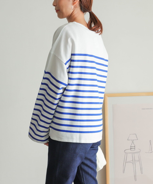ORCIVAL(オーシバル)の「ORCIVAL WIDE BOAT NECK PULLOVER(Tシャツ/カットソー・レディース・ブルー/ネイビー・1)」の9枚目の写真