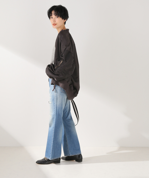 FRAMeWORK（フレームワーク）の「≪追加≫FRAMeWORK made by J フレアジーンズ（ダメージ）2（デニムパンツ・レディース・サックスブルー・MEDIUM/LARGE/SMALL）」の3枚目の写真