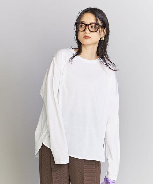 BEAUTY&YOUTH UNITED ARROWS（ビューティーアンドユースユナイテッドアローズ）の「コットンラウンドヘム ロングスリーブカットソー（Tシャツ/カットソー・レディース・モカ/その他1/ホワイト・FREE）」の12枚目の写真