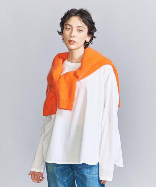 BEAUTY&YOUTH UNITED ARROWS（ビューティーアンドユースユナイテッドアローズ）の「コットンラウンドヘム ロングスリーブカットソー（Tシャツ/カットソー・レディース・モカ/その他1/ホワイト・FREE）」の15枚目の写真