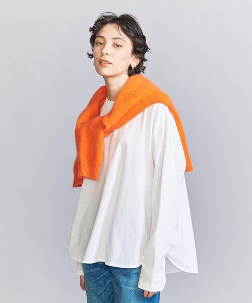 BEAUTY&YOUTH UNITED ARROWS（ビューティーアンドユースユナイテッドアローズ）の「コットンラウンドヘム ロングスリーブカットソー（Tシャツ/カットソー・レディース・モカ/その他1/ホワイト・FREE）」の5枚目の写真