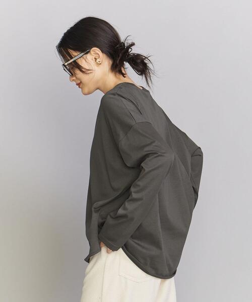 BEAUTY&YOUTH UNITED ARROWS（ビューティーアンドユースユナイテッドアローズ）の「コットンラウンドヘム ロングスリーブカットソー（Tシャツ/カットソー・レディース・モカ/その他1/ホワイト・FREE）」の11枚目の写真