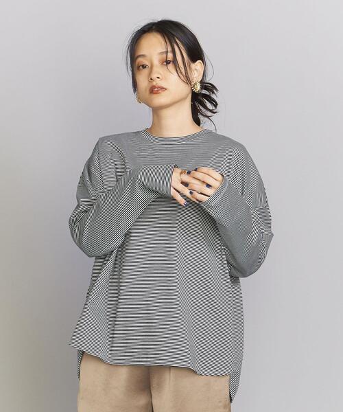BEAUTY&YOUTH UNITED ARROWS（ビューティーアンドユースユナイテッドアローズ）の「コットンラウンドヘム ロングスリーブカットソー（Tシャツ/カットソー・レディース・モカ/その他1/ホワイト・FREE）」の14枚目の写真