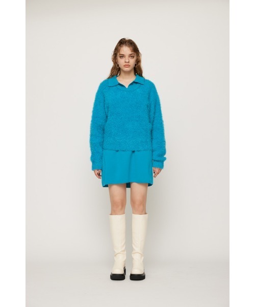 SLY（スライ）の「SHAGGY TOPS シャギー トップス ニット（ニット/セーター・レディース・ターコイズブルー/オレンジ/アイボリー/ライトブラック・FREE）」の15枚目の写真