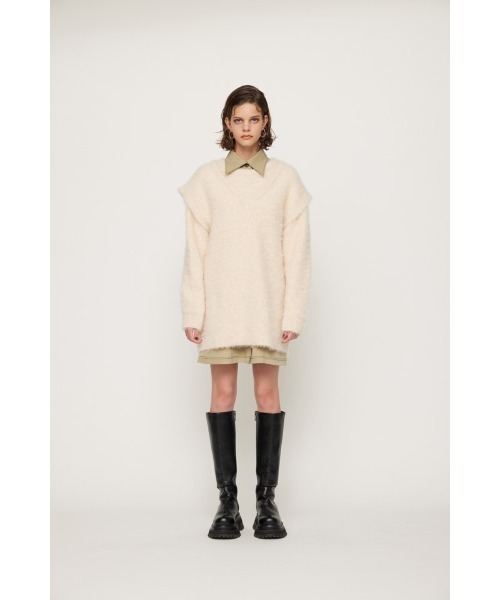 SLY（スライ）の「SHAGGY TOPS シャギー トップス ニット（ニット/セーター・レディース・ターコイズブルー/オレンジ/アイボリー/ライトブラック・FREE）」の9枚目の写真