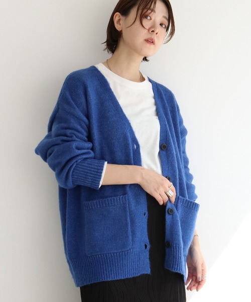 notch.（ノッチ）の「起毛Vネックカーディガン（カーディガン/ボレロ・レディース・オレンジ/ブラック/ピンク/ブルー/エメラルド/グリーン・M）」の5枚目の写真