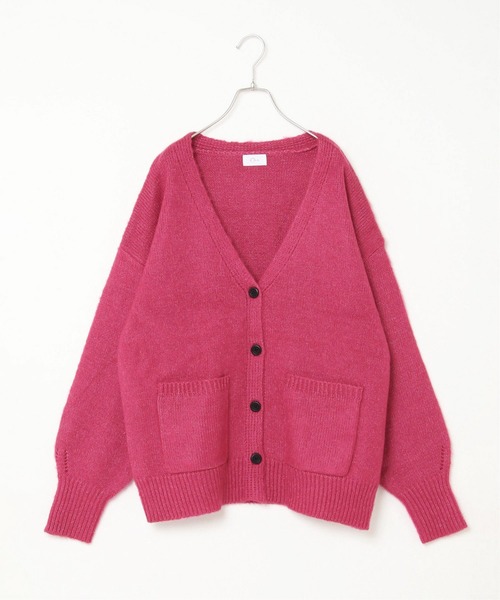 notch.（ノッチ）の「起毛Vネックカーディガン（カーディガン/ボレロ・レディース・オレンジ/ブラック/ピンク/ブルー/エメラルド/グリーン・M）」の8枚目の写真