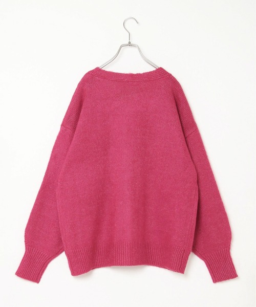 notch.（ノッチ）の「起毛Vネックカーディガン（カーディガン/ボレロ・レディース・オレンジ/ブラック/ピンク/ブルー/エメラルド/グリーン・M）」の9枚目の写真