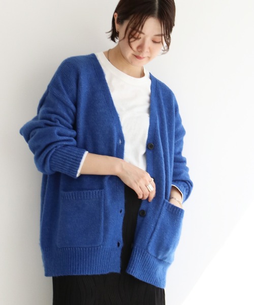 notch.（ノッチ）の「起毛Vネックカーディガン（カーディガン/ボレロ・レディース・オレンジ/ブラック/ピンク/ブルー/エメラルド/グリーン・M）」の16枚目の写真