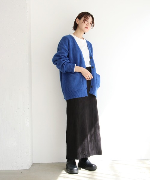 notch.（ノッチ）の「起毛Vネックカーディガン（カーディガン/ボレロ・レディース・オレンジ/ブラック/ピンク/ブルー/エメラルド/グリーン・M）」の17枚目の写真