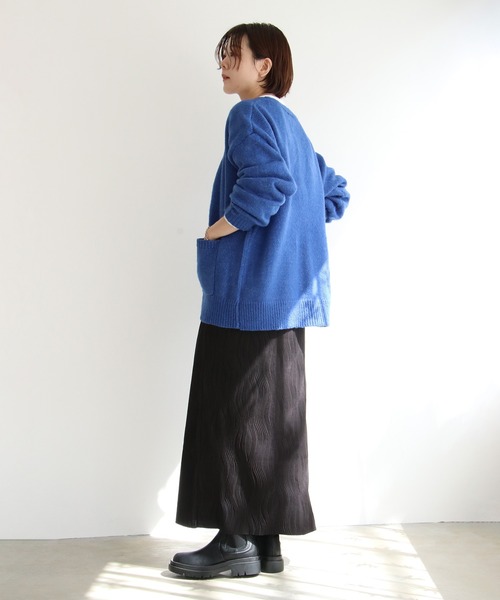 notch.（ノッチ）の「起毛Vネックカーディガン（カーディガン/ボレロ・レディース・オレンジ/ブラック/ピンク/ブルー/エメラルド/グリーン・M）」の18枚目の写真