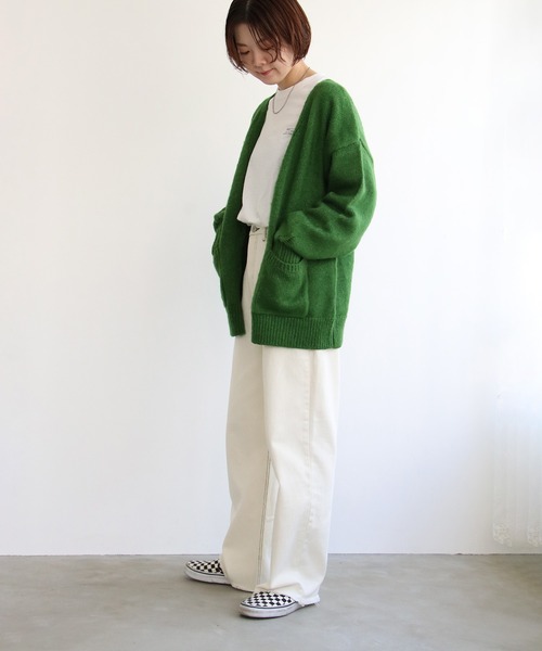 notch.（ノッチ）の「起毛Vネックカーディガン（カーディガン/ボレロ・レディース・オレンジ/ブラック/ピンク/ブルー/エメラルド/グリーン・M）」の20枚目の写真