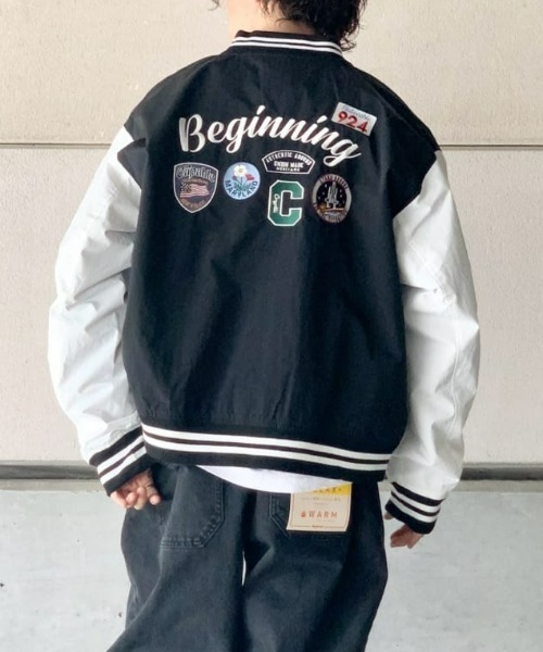 BACK NUMBER(バックナンバー)の「【BACK NUMBER】刺繍スタジャン(スタジャン・メンズ・ブラック/ネイビー/グリーン・M/L/XL)」の2枚目の写真